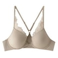 thumbnail image 1 of BLTIBY Seamless Front Closure Bras for Women Wireless Solid Color Lace Cross-Back Bra Comfortable No Underwire Everyday Bralettes Beige L, 1 of 8
