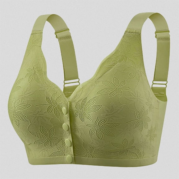 Women's Solid Color Lace Pattern Front Buckle Non Underwire Tank Top Bra Women Sports Bra Pack Womens Strapless Bra Womens Bras Comfortable No Wire Athletic Sports Bras Wireless Bra for Women Running