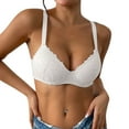 thumbnail image 1 of Women's Solid Color Lace Thin Comfortable Breathable Push Up Bra with Underwire Triple Bra Shaping Bra Comfortable & Breathable(Color:White,Size:80D), 1 of 9