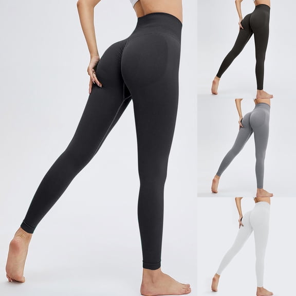 Women's Solid Color Leggings Buttery High Waisted Gym Activewear Pants Full Length Stretchy Sports Tight Compression Leggings