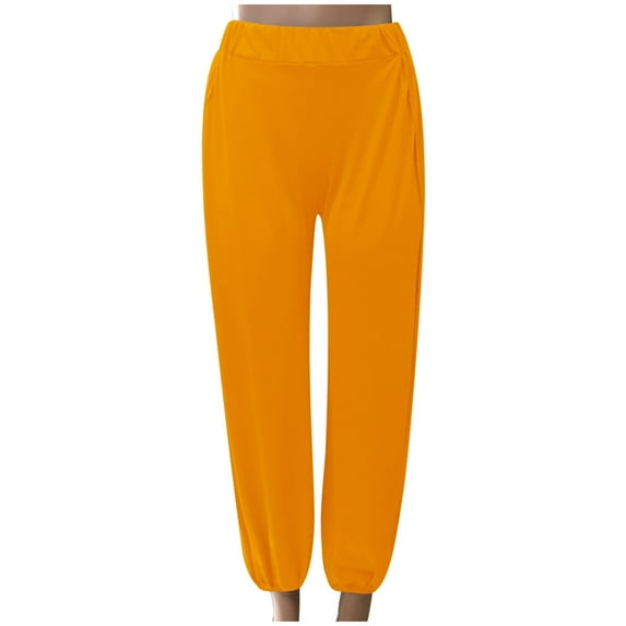 Women's Solid Color Leggings Full Length Athletic Activewear Pants Stretchy Sports Loose Compression Leggings