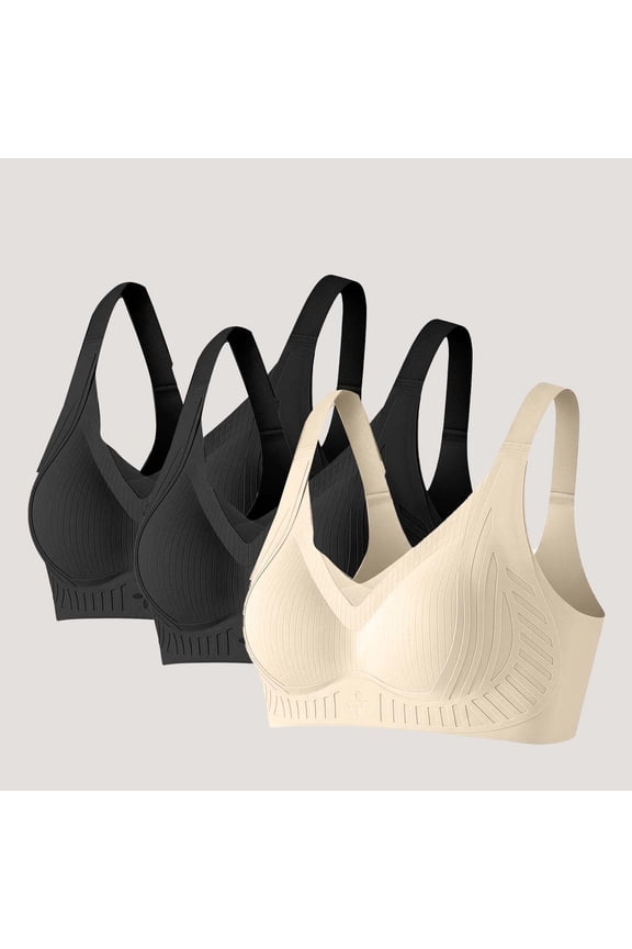 Women's Solid Color Lifting Gathering Folding Sagging Bra for Daily Wear