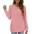 thumbnail image 1 of Women's Solid Color Lightweight Long Sleeve Sweatshirt With Asymmetrical Hem Festive Sweatshirts Women Hoodies Adult Women Athletic Zip up Hoodie Women Cute Sweatshirts Color Sweatshirt Women Comfy, 1 of 4