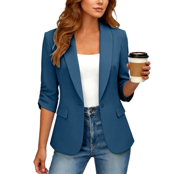 Women's Solid Color Long Sleeve Cardigan Jacket Casual Fashion Outerwear Top