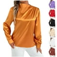thumbnail image 1 of Women's Solid Color Long Sleeve Crewneck Pullover Tops Shirts Blouses Casual Loose Fit Sweater for Daily Wear Office Work Travel Fashion Essential Gift for Women | CSEONE,Black L, 1 of 8