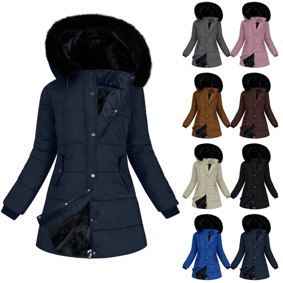 Women's Solid Color Long Sleeve Hooded Padded Jacket Coats Outerwear for Casual Daily Wear Streetwear Loungewear Travel Fashion Essential Gift for Women | CSEONE,Pink L