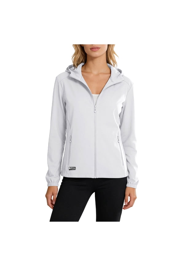 Women's Solid Color Long Sleeved Hooded Zipper Cardigan Ice Silk Thin Sunscreen Jacket