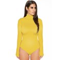 thumbnail image 1 of Women's Solid Color Long-Sleeved Tops Turtleneck Slim-Fit Bodysuits, 1 of 2