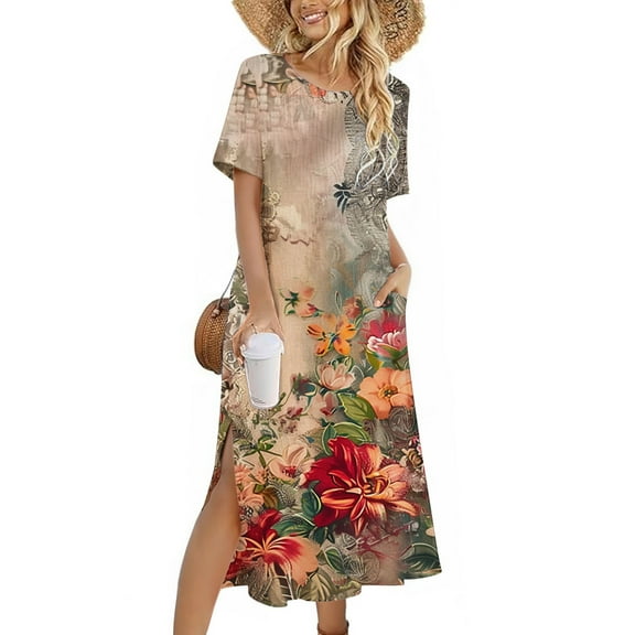 Women's Solid Color Loose Casual Fashion Long Sleeved Dress Women's Long Sleeved Neck Dress