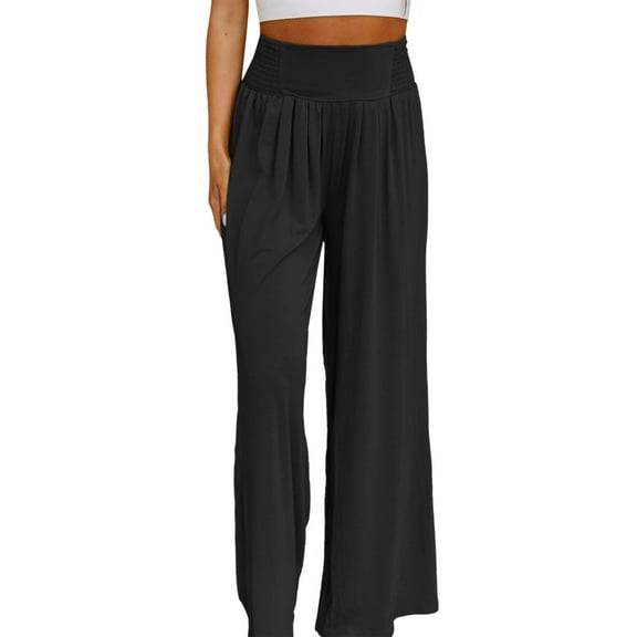 Women's Solid Color Loose Cotton And Linen Slacks Made Of Old Mid Waist Wide Leg Casual Pants