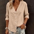 thumbnail image 1 of Women's Solid Color Loose Fit V-Neck Casual Cardigan Sweater Top, 1 of 6