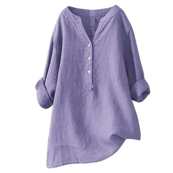 Women's Solid Color Loose Plus Size Long Texture Dress Shirt Suitable for Office and Party