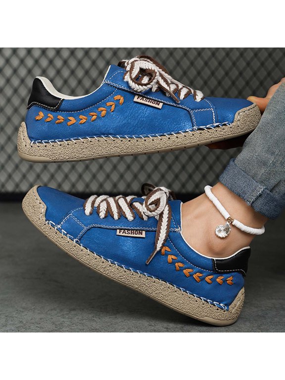 Women's Solid-Color Low-Top Ankle Boots with Side Zipper; Unisex Mid-Top Casual Shoes; Lightweight, Non-Slip, Comfortable Slip-On Footwear for Spring and Fall Daily Walking Blue 36