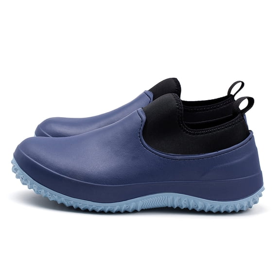Women's Solid Color Low Top EVA Rain Boots Waterproof Non Slip Oil Resistant Unisex Work Shoes For Kitchen Food Service And Car Wash Blue 38