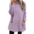 thumbnail image 1 of Women's Solid Color Mid-Length Cat Ear Fleece Hooded Sweatshirt, Plus Size Winter Warm Plush Pullover with Cozy Round Neck, Oversized Casual Loungewear for Daily Wear and Outdoor Activities, 1 of 9
