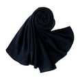 thumbnail image 1 of Women's Solid Color Muslim Hijab Scarf, Wrinkle Free Polyester Cotton Headscarf for Ramadan, Prayer, and Daily Modest Wear, Long Versatile Shawl for Travel and Gift Navy, 1 of 5