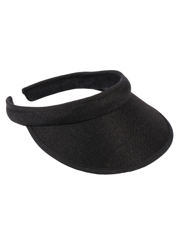 Women's Solid Color Open Top Baseball Sun Visor Hat, Crownless Brim Cap for Summer, for Sun Protection while Running, Hiking, Beach Vacation or Outdoor Gardening Black
