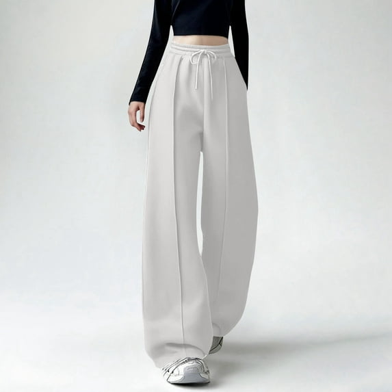 Women's Solid Color Pleated Casual Pants With Back Pocket Comfortable Sporty Long Trousers Dress Pants for Women Petite Womens Casual Plaid Leggings Stretchy Work Pants Womens Track Pants Womens