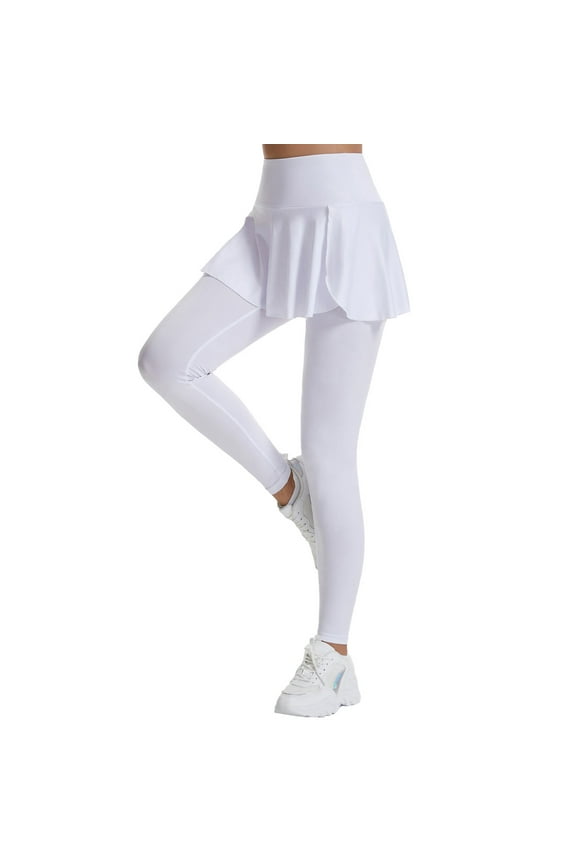 Women's Solid Color Pleated Sports Tennis Skirt High Waist Hip Lifting Badminton Skort