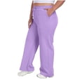 thumbnail image 1 of Women's Solid Color Plus Size Jogger Pants Drawstring Elastic Waist Pockets Comfortable Soft Breathable Casual Athletic Daily Weekend Sports Trousers Purple XL, 1 of 5