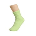 thumbnail image 1 of Women's Solid Color Plush Socks, 1 Pair Winter Fuzzy House Socks with Non-Slip Grips, Soft Warm Indoor Slipper Socks for Home Use, Thickened Floor Sleeping Socks for Yoga and Pilates - Green, 1 of 4