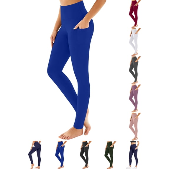 Women's Solid Color Pocket High-Waisted Yoga Leggings Sportswear Underwear