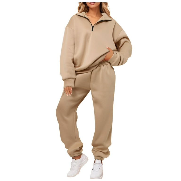 Women s Solid Color Pocket Less Hoodie Pant Sweatshirt Two Piece Set Dress Pant Suits for Women for Work Girls Interview Suit And Track Pants Womens Evening Dress Pants plus Size Jumpsuit Hiking