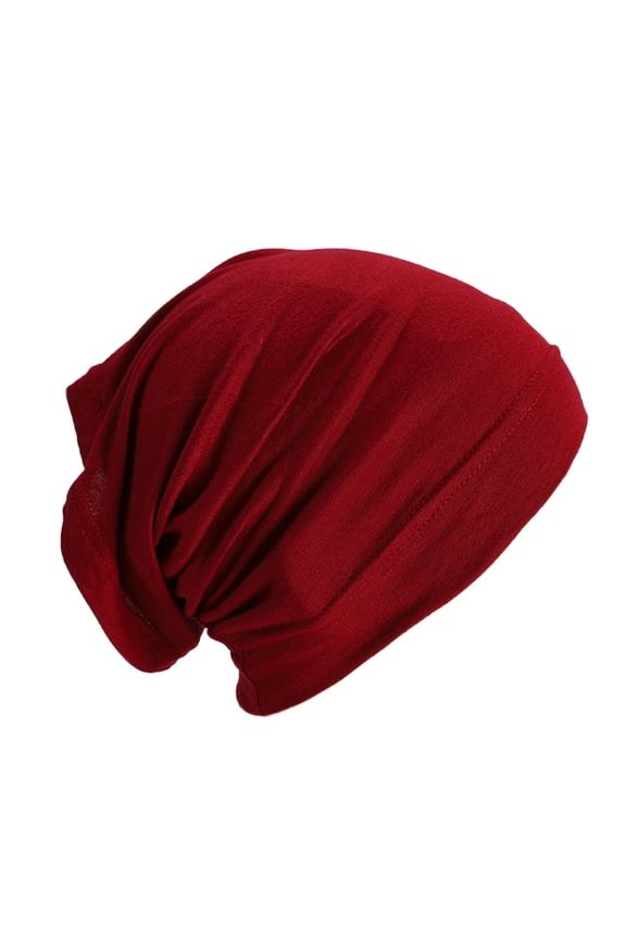 Women's Solid Color Pre-Tied Turban Cap, Stretch Knit Head Wrap for Modest Fashion, Medical Hair Loss, and Daily Comfort, Soft and Versatile Headscarf for Indoor and Outdoor Wear K