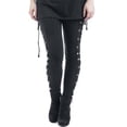 thumbnail image 1 of Women's Solid Color Punk Style Lace Up High Waist Pants And Leggings Half Half Pants Womens Business Casual Clothes for Women 3x Leggings for Women plus Size Comfortable Pants for Women Summer Pants, 1 of 3