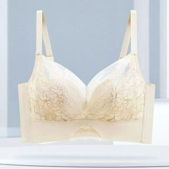 Women's Solid Color Push Up Bra Wire Thin And Comfortable Side Support Sag Lace Lingerie Womens Underwire Bras Womens Wireless Bras Running Sports Bra Womens Bras Push up No Underwire Womens Wireless
