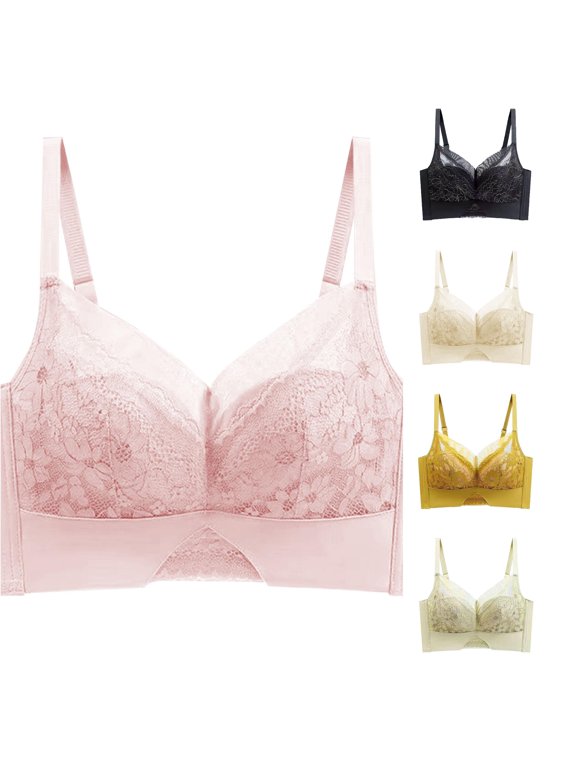 Women's Solid Color Push Up Bra Wire Thin And Comfortable Side Support Sag Lace Womens Sports Bra Pack Womens Bras Underwire Bra Packs