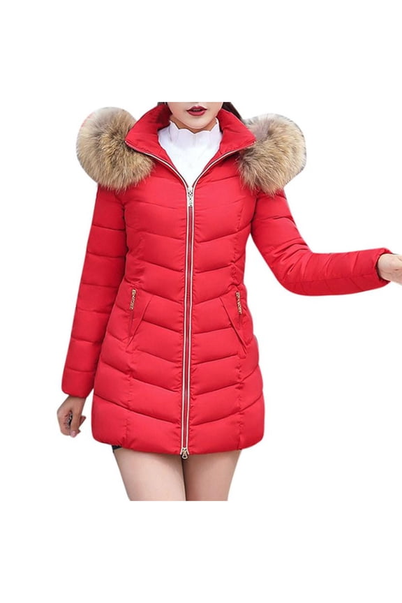 Women's Solid Color Quilted Puffer Jacket Winter Coats For Women Fashion Mid Length Padded Bubble Coat