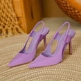thumbnail image 1 of Women's Solid Color Retro Vintage Sling Back High Heel  Shoes Party Wedding  Shoes, 1 of 3