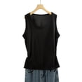 thumbnail image 1 of Women's Solid Color Ribbed Knit Tank Tops Casual Basic Crew Neck Sleeveless Top Black XL(XL), 1 of 7