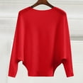 thumbnail image 1 of Women's Solid Color Round Neck Knit Sweater, Tummy Control Waist Shaping Pullover, Soft Stretchy Figure Flattering Slim Fit Top for Autumn Winter Daily Wear and Office Outfits Red S, 1 of 8
