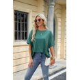 thumbnail image 1 of New Women's Solid Color Round Neck Loose Short-Sleeved T-Shirt Top, 1 of 3