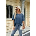 thumbnail image 1 of New Women's Solid Color Round Neck Loose Short-Sleeved T-Shirt Top, 1 of 3