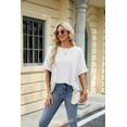 thumbnail image 1 of New Women's Solid Color Round Neck Loose Short-Sleeved T-Shirt Top, 1 of 3