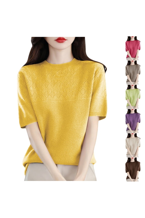 Women's Solid Color Round Neck Short Sleeve Jacket Shacket Outerwear Loose Fit Lightweight Fashion Fall Commuting Coat for Work | CSEONE,Gray L