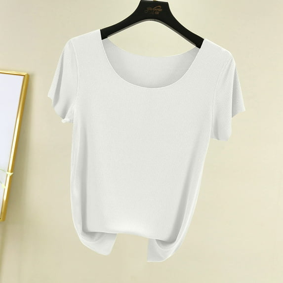 Women's Solid Color Round Neck Short Sleeve Loose T-Shirt, Casual Fit, Soft and Comfortable, Versatile Daily Wear, Perfect for Spring and Summer, Relaxed Short Sleeve Top, Essential Wardrobe Piece
