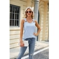 thumbnail image 1 of Women's Solid Color Round Neck Sleeveless Vest Metal Ring Loose Top, 1 of 3