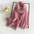 thumbnail image 1 of Women's Solid Color Scarf, Cotton Blend Lightweight Linen Like Shawl with Fringed Edges, Oversized Scarf for Travel and Spring Summer Pink, 1 of 6