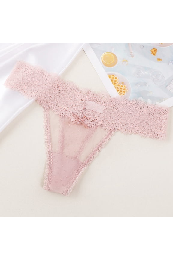 Women's Solid Color Seamless Comfortable Breathable Lace Triangle Briefs Ruffle Undies for Women Satin French Knickers for Women Woman Underwear Full Waist Trainer for Women Pads Underwear for Women