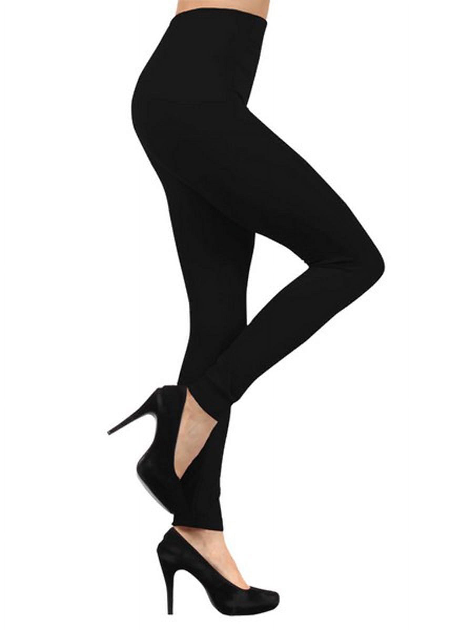 Women's Solid Color Seamless Legging w/ 3" Waistband, Black