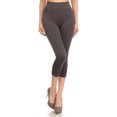 thumbnail image 1 of Women's Solid Color Seamless Wide Waistband Capri Leggings, 1 of 4