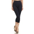 thumbnail image 1 of Women's Solid Color Seamless Wide Waistband Capri Leggings, 1 of 4