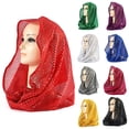 thumbnail image 1 of Women's Solid Color Sequin Headscarf Sparkling Stage Performance Hair Accessory, 1 of 4