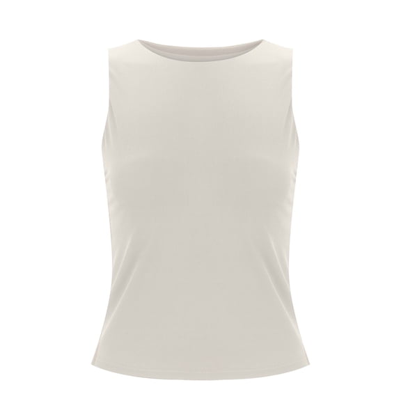 Women's Solid Color Sexy Sleeveless Fitted Camisole Round Neck Tank Top Casual Layering Stretch Comfortable Soft Breathable Summer