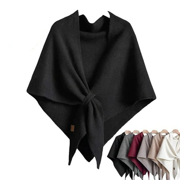 Women's Solid Color Shawl Pashmina Shawl Wraps Feel Blanket Scarves Fashion Scarf for Women Gifts(Black)