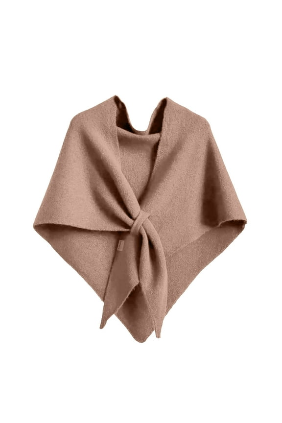 Women's Solid Color Shawl - Pashmina Shawl Wraps Women Knitted Shawls and Wraps Cardigan Cape Wool Sweater Shawl Scar Khaki